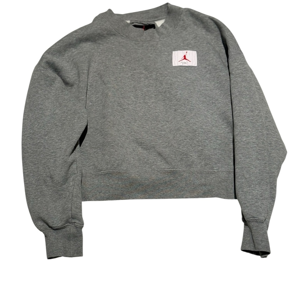 Jordan Gray Sweatshirt with Red Logo